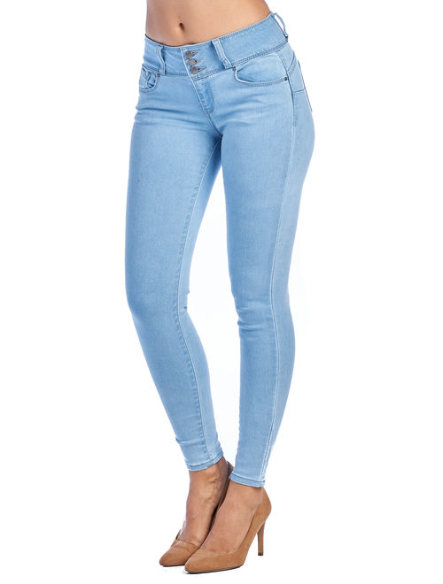 Love Moda Women's Butt Lifting Mid Rise Skinny Jeans (Lt.blue, 1 #93400)