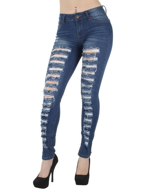 Classic Design, Ripped Distressed, Destroyed Skinny Jeans