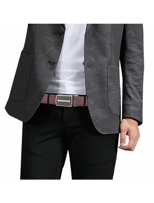 Mens Belt,BULLIANT Leather Ratchet Belt for Men Dress 1 3/8,Trim to Fit