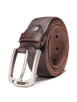 Men's 100% Italian Cow Leather Belt Men With Anti-Scratch Buckle,Packed in a Box