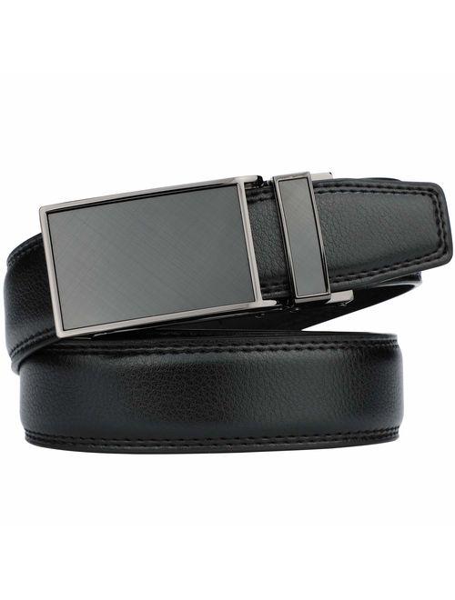 Men's Comfort Genuine Leather Ratchet Dress Belt with Automatic Click Buckle