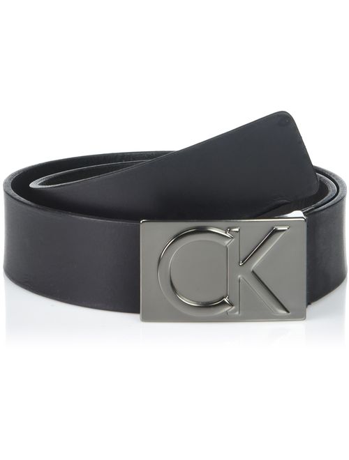 Calvin Klein Men's 38mm Flat Strap Smooth, Matte Leather Belt