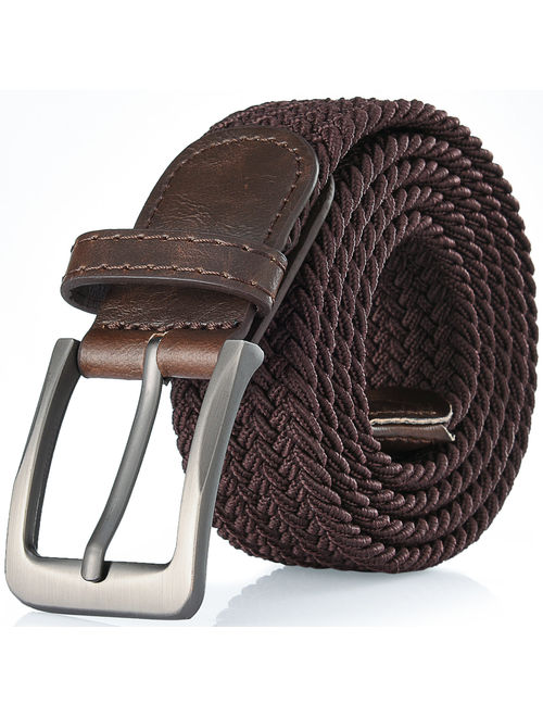 Gallery Seven Woven Elastic Braided Belt For Men - Fabric Stretch Casual Belt