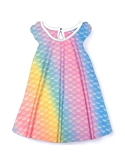 2020 Toddler Girls Summer Dresses Short Sleeve Outfit 3-8 Years