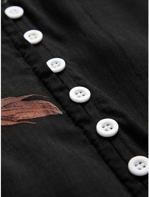 Milumia Women's Boho Button Up Split Floral Print Flowy Party Dress