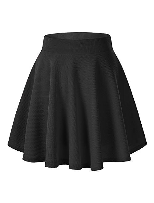 Urban CoCo Women's Basic Versatile Stretchy Flared Casual Mini Skater Skirt