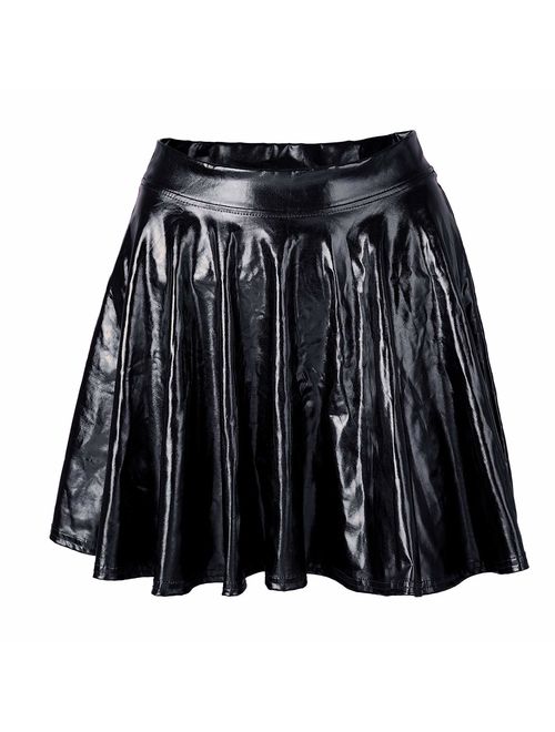 HDE Women's Casual Fashion Flared Pleated A-Line Circle Skater Skirt