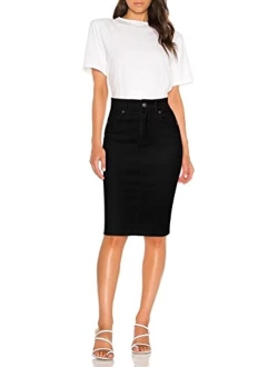 Lexi Womens Super Comfy Perfect Fit Stretch Denim Skirt