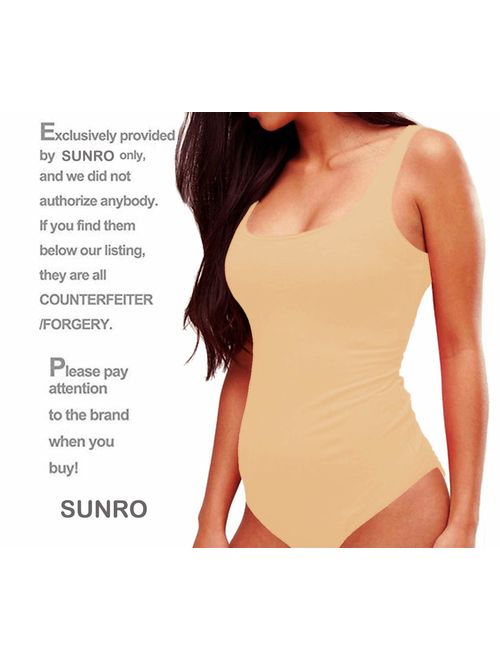 SUNRO Women's Sexy Scoop Neck Bodysuits Jumpsuits