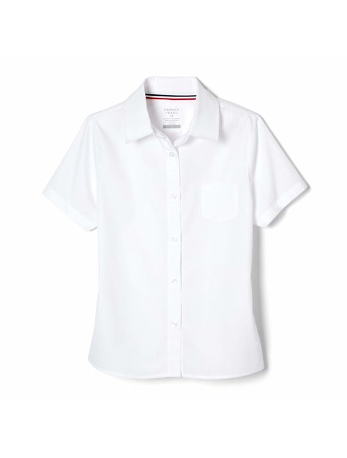 French Toast Girls' Short Sleeve Pointed Collar with Pocket Shirt