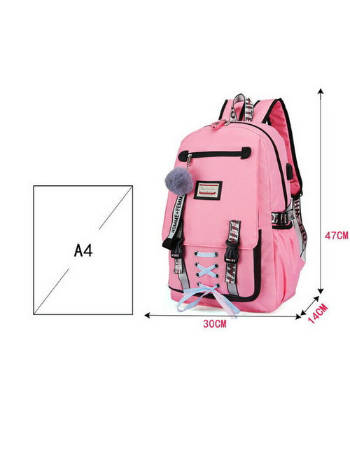 School Bags for Teenage Girls USB with Lock Anti Theft Backpack Women Book Bag, Yellow