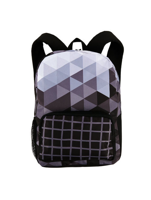 Black White Fractal Canvas Backpack
