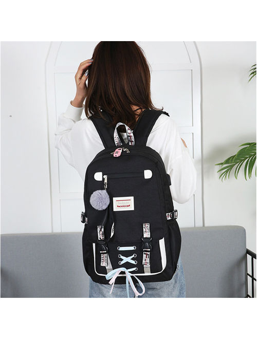School Bags Large Bookbags for Teenage Girls USB with Lock Anti Theft Backpack Women Book Bag Youth Leisure College