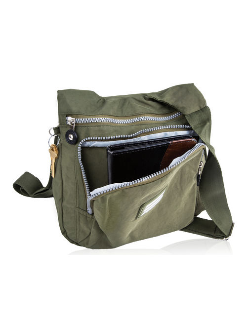Suvelle Lightweight Small City Travel Everyday Crossbody Bag Multi Pocket Shoulder Handbag 9288