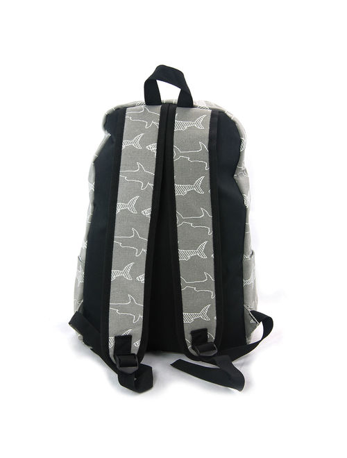 Grey and White Shark Infested Canvas Backpack