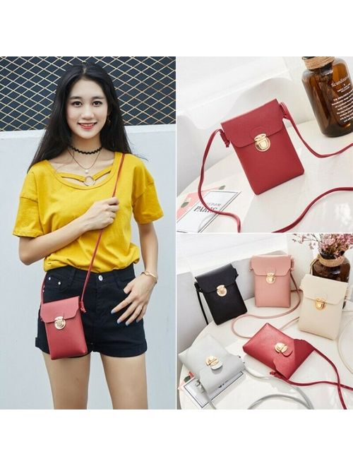 Retro Women Wallet Purse Leather Coin Cell Phone Mini Cross-body Shoulder Bag