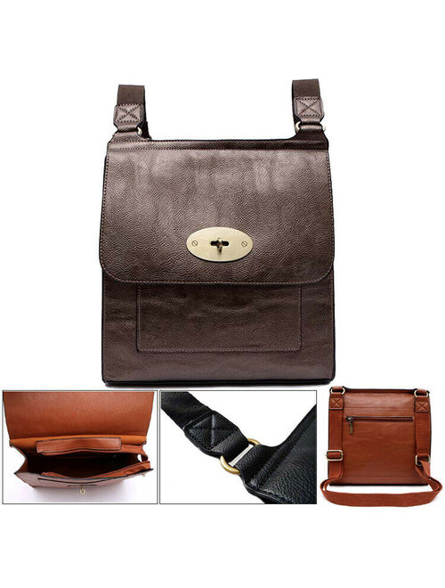 Designer Style Turn Twist Lock Leather Cross Body Bag Messenger Handbag Shoulder