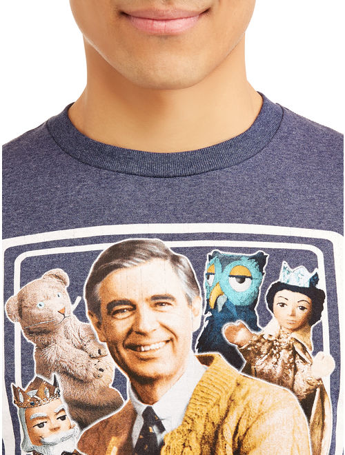 Mr. Rogers Men's "Hello Neighbor" Short Sleeve Graphic T-Shirt, up to Size 3XL