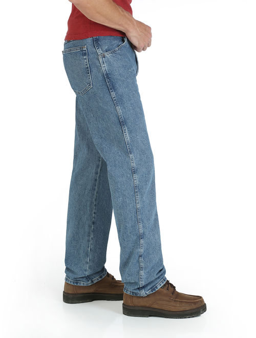 Rustler By Wrangler Men's Big & Tall Regular Fit Straight Leg Blue Denim Jeans