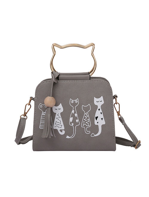 Animal Messenger Bag Women Handbags Cat Rabbit Pattern Shoulder Crossbody Bag GY