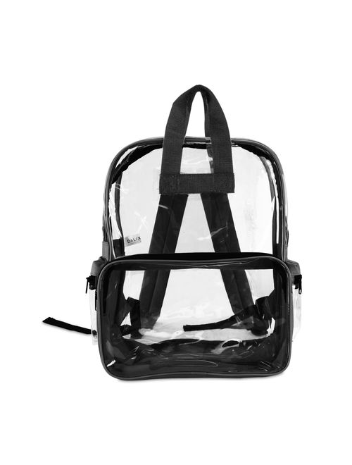 DALIX 17" Large Plastic Vinyl Clear Transparent School Security Backpack in Black
