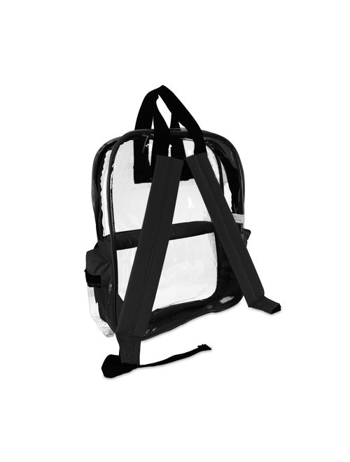 DALIX 17" Large Plastic Vinyl Clear Transparent School Security Backpack in Black