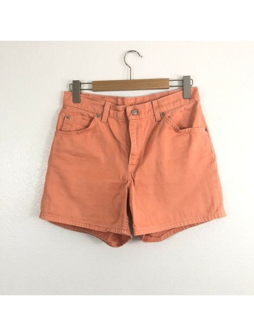 Levi's Womens Levis 910 Classic High Rise Faded Orange Denim Jean Shorts Size 30