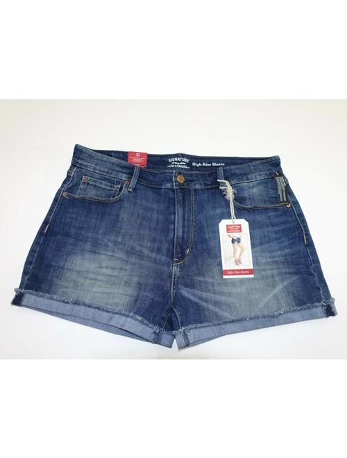 Levi's Women's Denim High Rise Short Shorts Size 14 NWT Blue Stretch Mini Jean