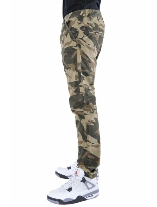 Camouflage Pants Straight Fit Thin Denim Faded Military Imperious Bottoms Khaki