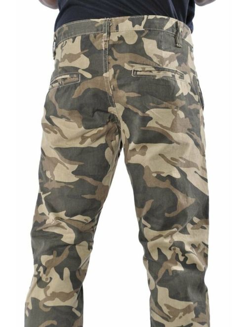 Camouflage Pants Straight Fit Thin Denim Faded Military Imperious Bottoms Khaki