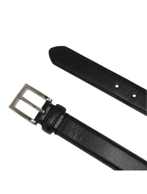 Men's Big and Tall Leather Dress Belt with Silver Buckle (Pack of 2)