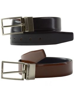 Mens Dress Belt Reversible Black Brown Leather Imported from Spain