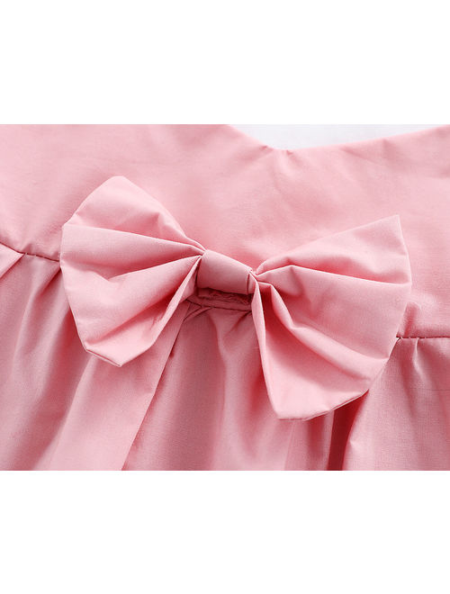 Pink Cute Toddler Baby Girl Summer Cotton One Piece Skirt Dress Sundress Clothes 3-6Months