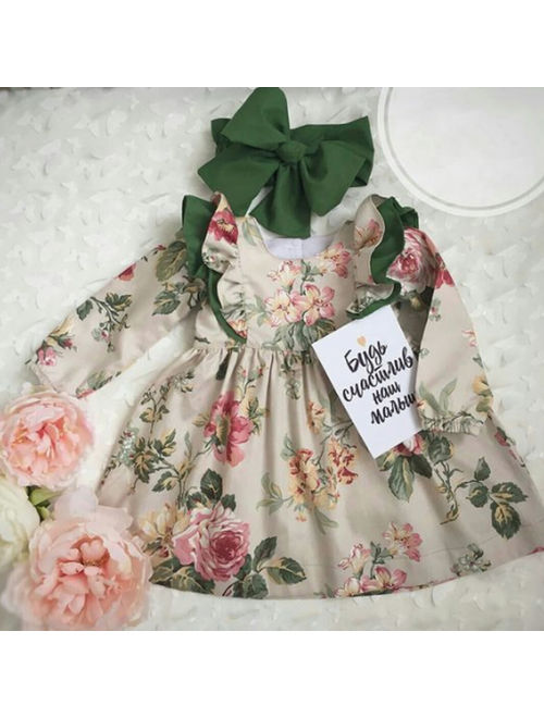 2PCS Cute Toddler Baby Girls Dress Princess Party Pageant Dresses Kids Clothes
