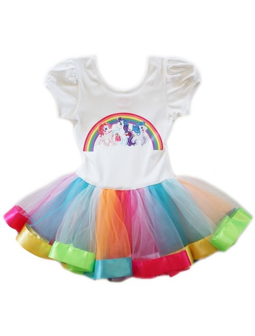 Wenchoice Girls White Multi My Little Pony Rainbow Ballet Dress