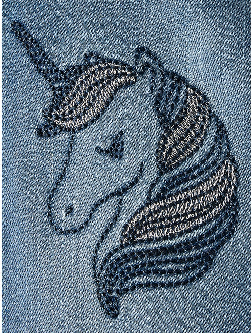 365 Kids From Garanimals Embroidered Unicorn Side Tape Jean (Little Girls & Big Girls)