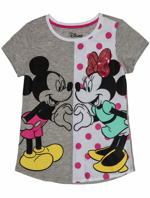 Love Always Mickey and Minnie Sequin Graphic T-Shirt (Little Girls & Big Girls)