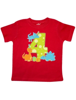 Dinosaur party-Fourth Birthday Toddler T-Shirt