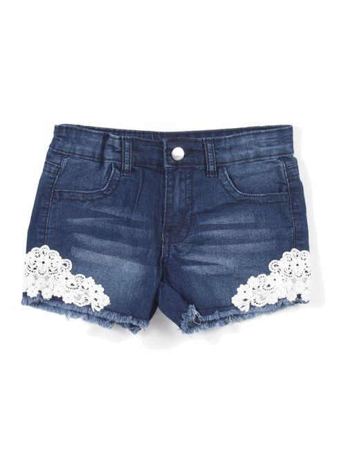 Girls Stretch 4 Pockets Premium Shorts with Lace
