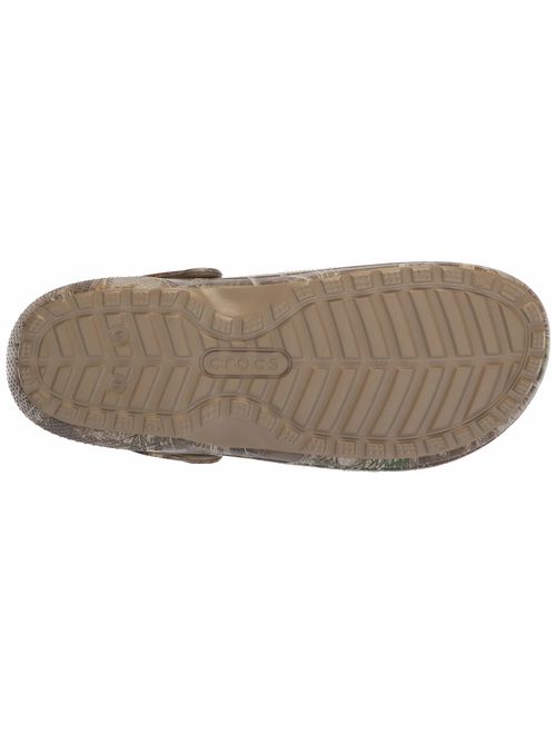 Crocs Men's and Women's Classic Fuzz Lined Realtree Edge Clog, Great Indoor or Outdoor Warm & Fuzzy Slipper Option