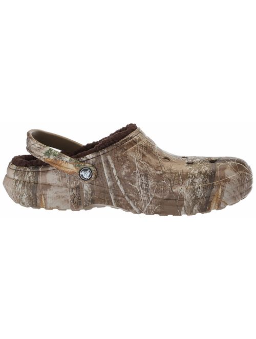 Crocs Men's and Women's Classic Fuzz Lined Realtree Edge Clog, Great Indoor or Outdoor Warm & Fuzzy Slipper Option