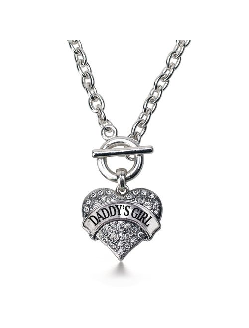 Daddy's Girl Pave Heart Toggle Necklace
