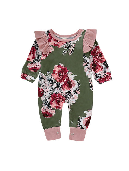 New Brand Toddler Floral Romper Girls Infant Newborn Kids Baby Clothes Romper Jumpsuit Playsuit Children One-Piece Clothes