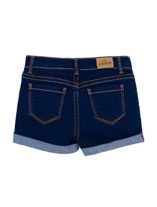 Jordache Roll Cuff Patch Shorts (Toddler Girls)