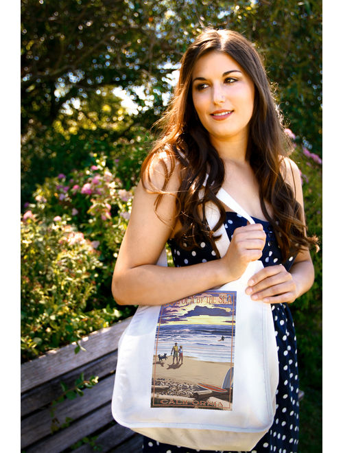 Capitola, California - Capitola By the Sea Sunset Beach Scene - Lantern Press Artwork (100% Cotton Tote Bag - Reusable)