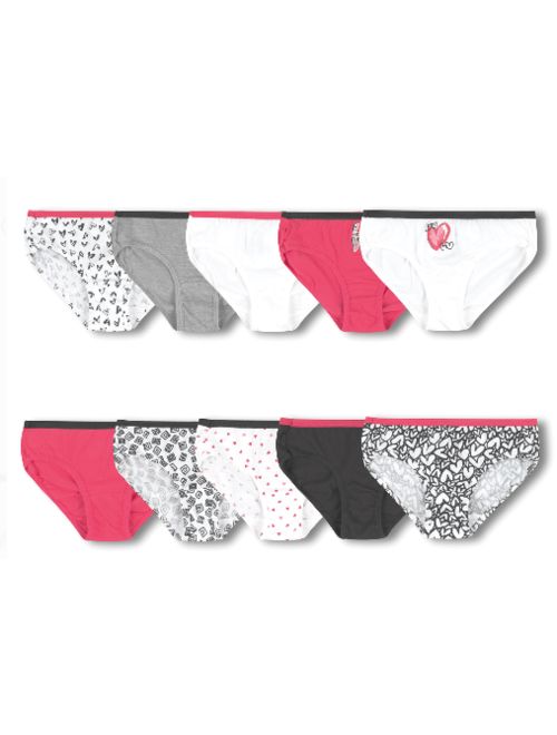 Hanes Girls' Tagless Hipster Underwear, 10 Pack Panties (Little Girls & Big Girls)