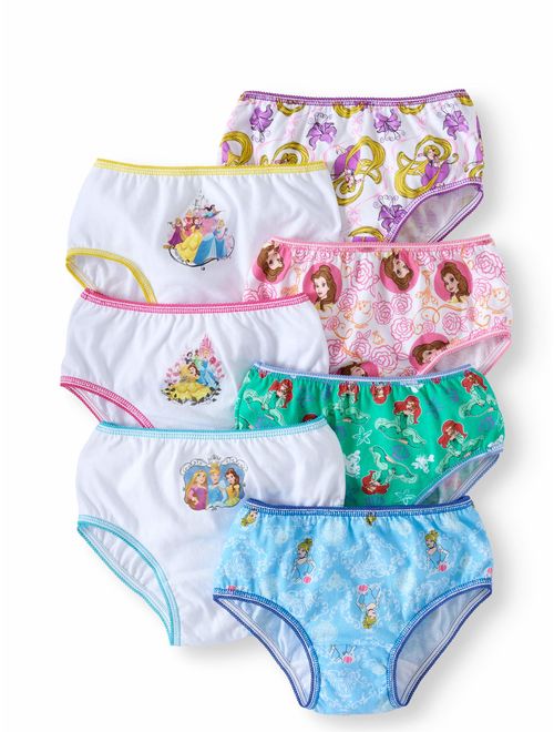 Disney Princesses Rapunzel; Belle; Ariel; Cinderella Girls' Underwear, 7 Pack Panties (Little Girls & Big Girls)