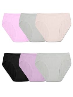 Girls Underwear Microfiber High Leg Bikini Panties, 6 Pack (Little Girls & Big Girls)