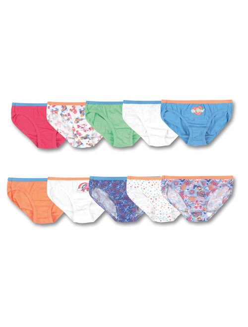Hanes Girls 10-Pack 100% Cotton Tagless Bikini Panties 