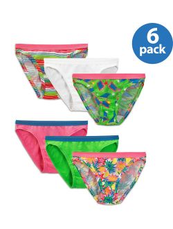 Underwear Assorted Cotton Bikini Panties, 6 Pack (Little Girls & Big Girls)
